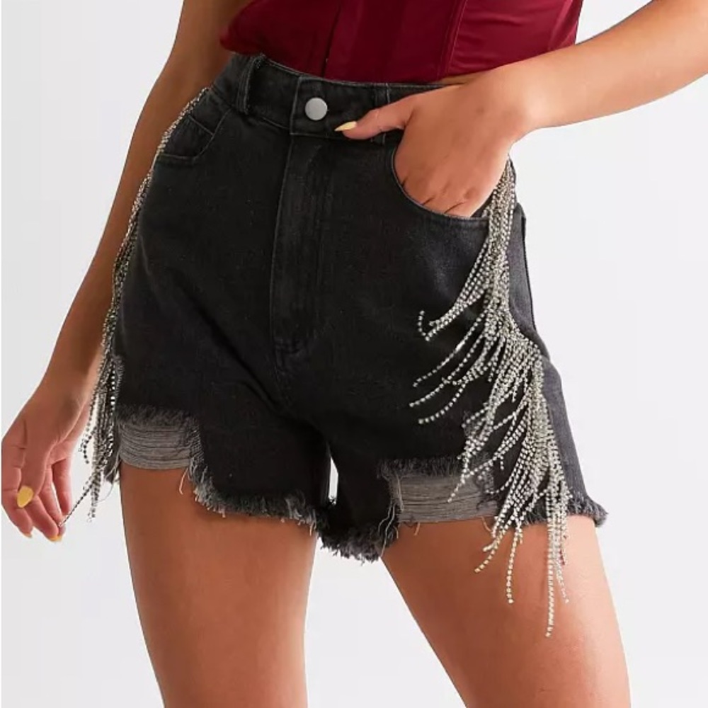 🪩LOWEST PRICE🪩Buckle Black Distressed Jean Shorts High-Waisted